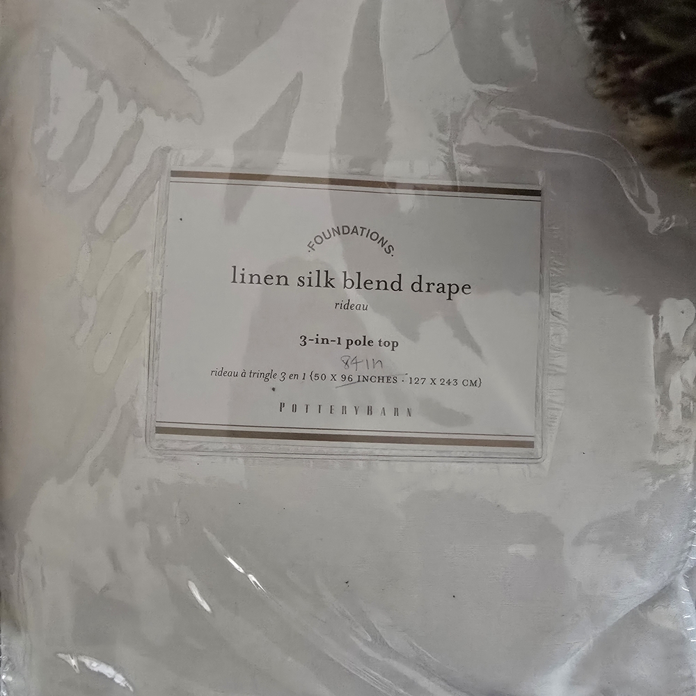 Pottery Barn Linen Silk Blend Drape - Cream